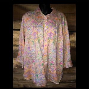 Chaps colorful plus Size blouse 2X